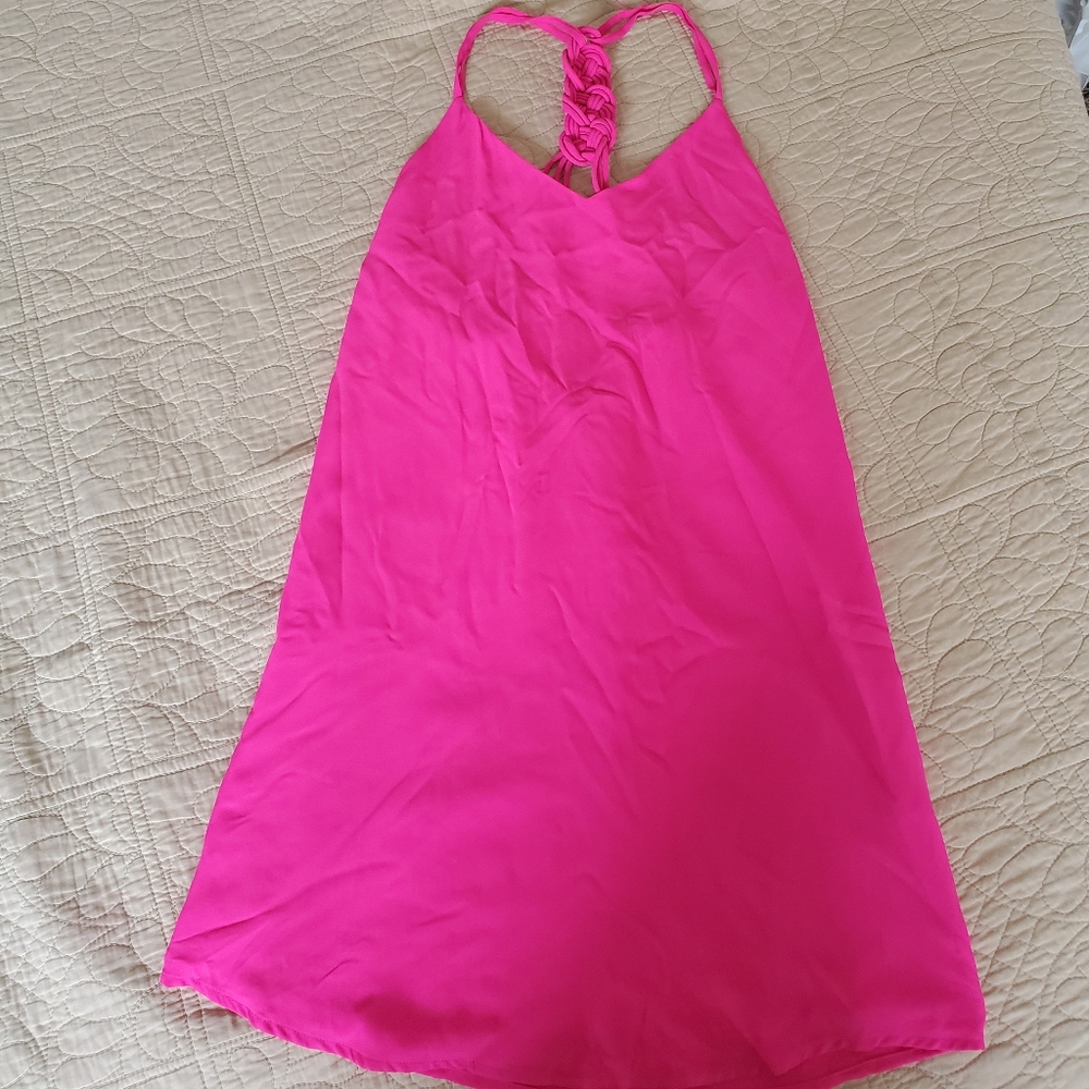 T-Back Strap Hot Pink Dress